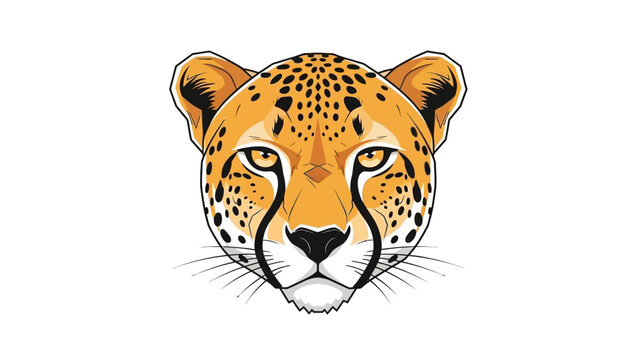 Vector illustration of a cheetah head with detailed features
