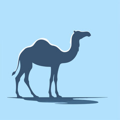 Fototapeta premium blue background camel vector illustration