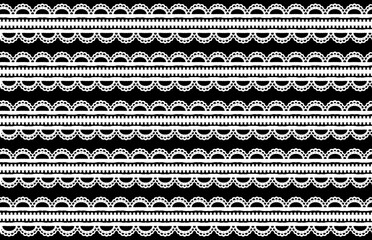 モノクロの白レースのパターン