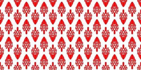 christmas seamless pattern. Hand-drawn red pine tree patterns create a bold, seamless background perfect for festive, creative, and decorative design projects.