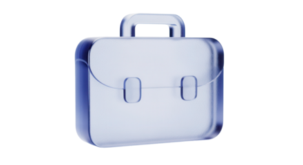Frosted Glass 3D Careers Briefcase Icon for Jobs