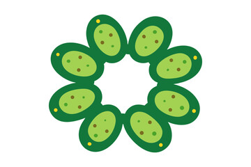 Cucumber slices arranged in a creative stepping path on a clean white background, fresh healthy vegetable concept, top view composition, minimalistic and vibrant food design