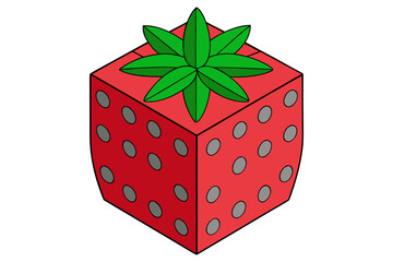 Creative arrangement of fresh strawberries forming a unique 3D cube illusion on a clean white background, showcasing a modern geometric fruit composition ideal for food visuals and minimalist design 