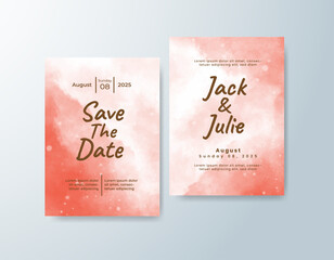 Wedding invitation with abstract splash watercolor