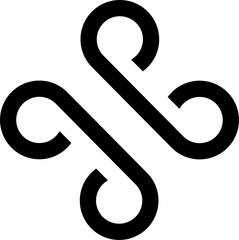 The monogram is the letter S and Infinity. Rotate, elegant and outline.