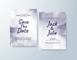 Wedding invitation with abstract splash watercolor