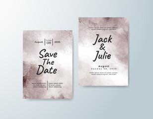 Wedding invitation with abstract splash watercolor