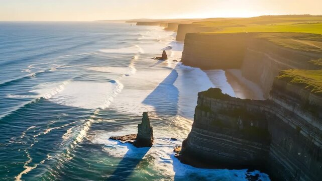 Cliffs of Moher Ireland Coastal Scenery at Sunset ocean