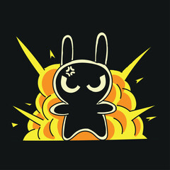 Angry rabbit, anger explosion, EPS illustration