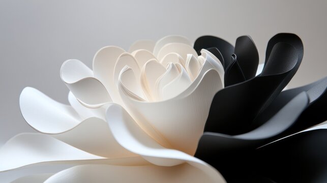 Abstract 3D Flower, Contrasting Colors, Elegant Design. Possible Use Digital Art, Background, Abstract Photography