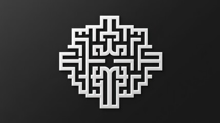 Abstract geometric design, minimalist art piece, black background, potential for website or app design