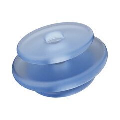Soft Frosted Blue Stacked Discs Minimal Abstract 3D Shape