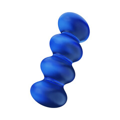 Blue Organic Bubble Cylinder Abstract Smooth 3D Shape