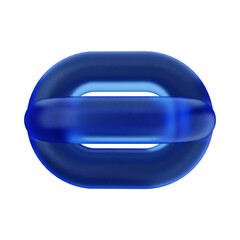 Blue Rounded Oval 3D Bar Shape with Smooth Glossy Surface
