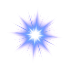 Blue Energy Burst Light Effect with Glowing Rays