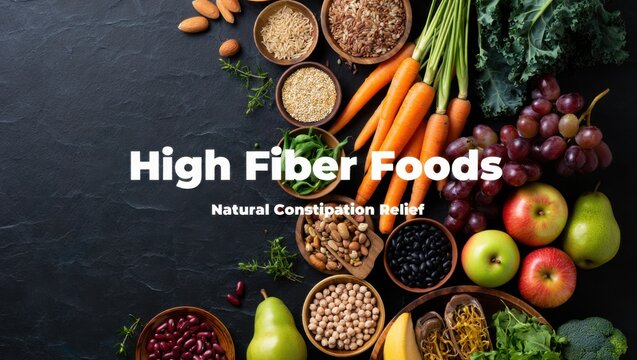 Abundant assortment of high fiber foods for a healthy diet
