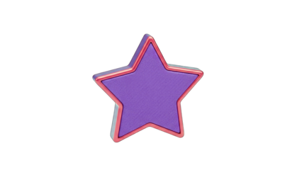 Purple Star with Red Outline on White Background