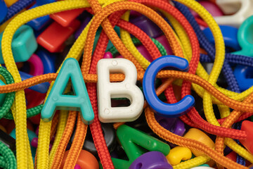 ABC Beads Strung on a Lace