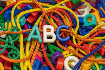 ABC Beads Strung on a Lace