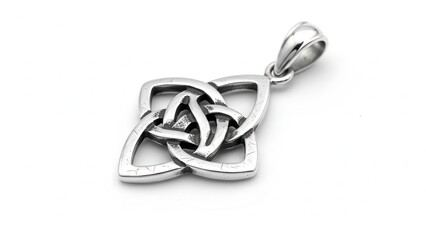 Naklejka premium Celtic Knot Pendant Silver, Trinity Symbol, Irish Jewelry, Wedding Necklace, Triskele