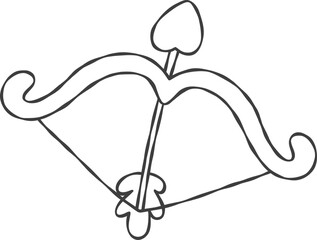 Heart Arrow Shooting Love Handdrawn Doodle