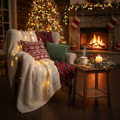 living room with fireplace