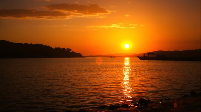 夕焼けの海