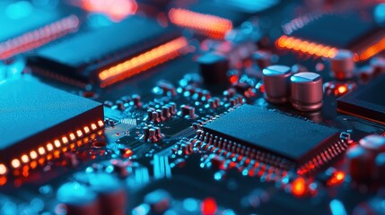 Advanced telecommunications technology closeup high-tech environment gigapixel standard scale innovation perspective