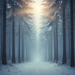 forest in the snow