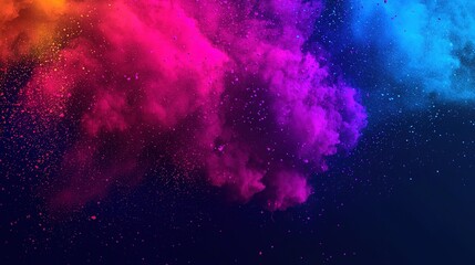 Vibrant holi color explosion abstract background digital art high-resolution bright atmosphere visual concept