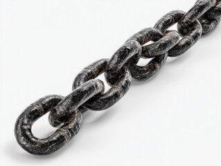 Obraz premium Heavy duty metal chain link with a weathered texture