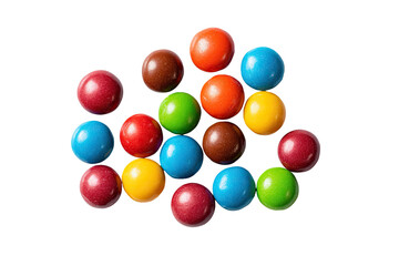 Colorful candy-coated chocolates arranged in a tight cluster