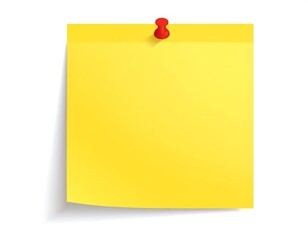 Yellow sticky note pinned to a white background