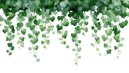 Hanging lush ivy garland with delicate green leaves