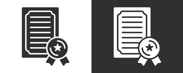 Certificate Icon Set Vector Collection Isolated In Black And White