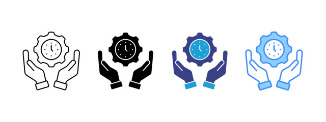 Time Management icon set multiple style collection