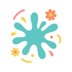 illustration of colorful splash and flowers