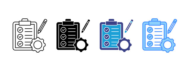 Project icon set multiple style collection