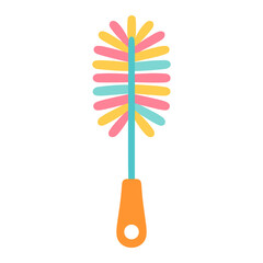 illustration of colorful bottle brush cleaner