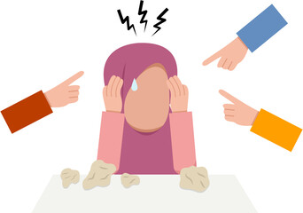 Hijab Office Worker Feeling Burnout