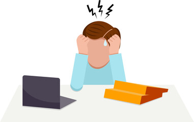 Male Office Worker Feeling Burnout 