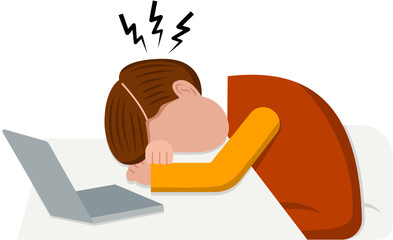 Male Office Worker Feeling Burnout 