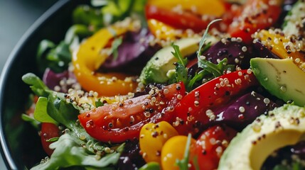 Colorful and fresh vegetable salad for healthy eating concept