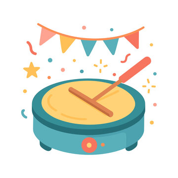 illustration of yemenite drum and stick