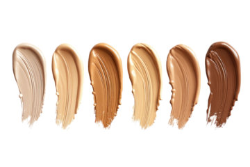 Foundation swatches display gradient of skin tones