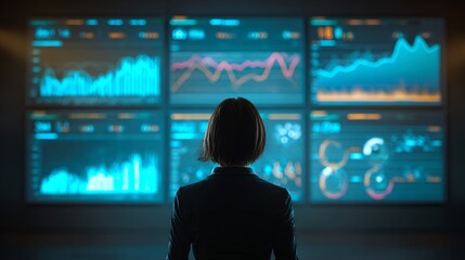 Data analysis and visualization insights office environment digital dashboard professional workspace analytical overview