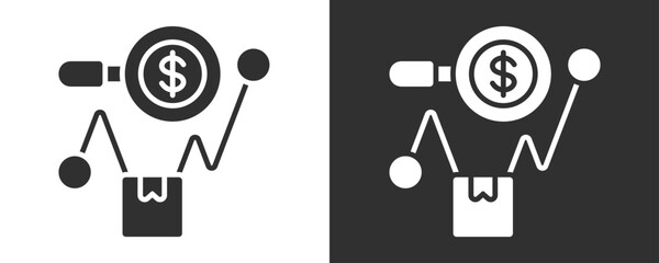 Sales Forecast Icon Set Vector Collection Isolated In Black And White