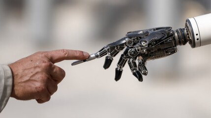 Human and robotic hand touch