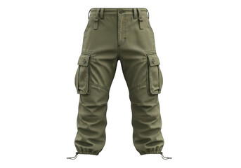 Green cargo pants isolated on transparent background