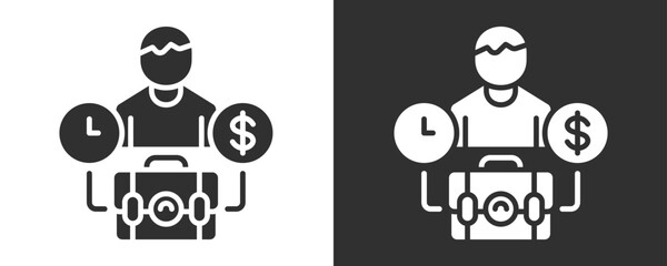 Business Icon Set Vector Collection Isolated In Black And White